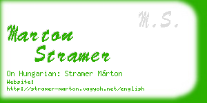 marton stramer business card